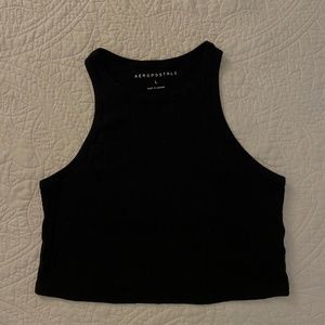 Black Cropped Tank Top